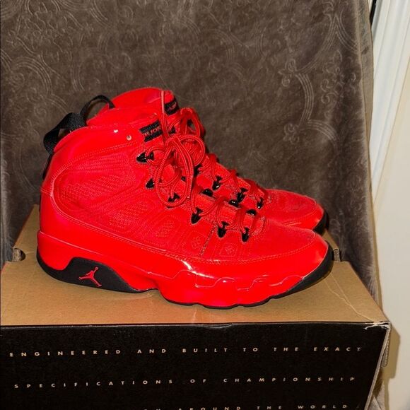 Jordan Red and Black Athletic Shoes High-Top - Picture 1 of 10